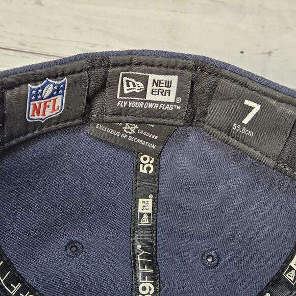 Houston Texans NFL New Era 59FIFTY Fitted Navy Blue Hat Cap Size 7 - Picture 6 of 6